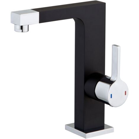 Essebagno Mitigeur lavabo noir Short chrome
