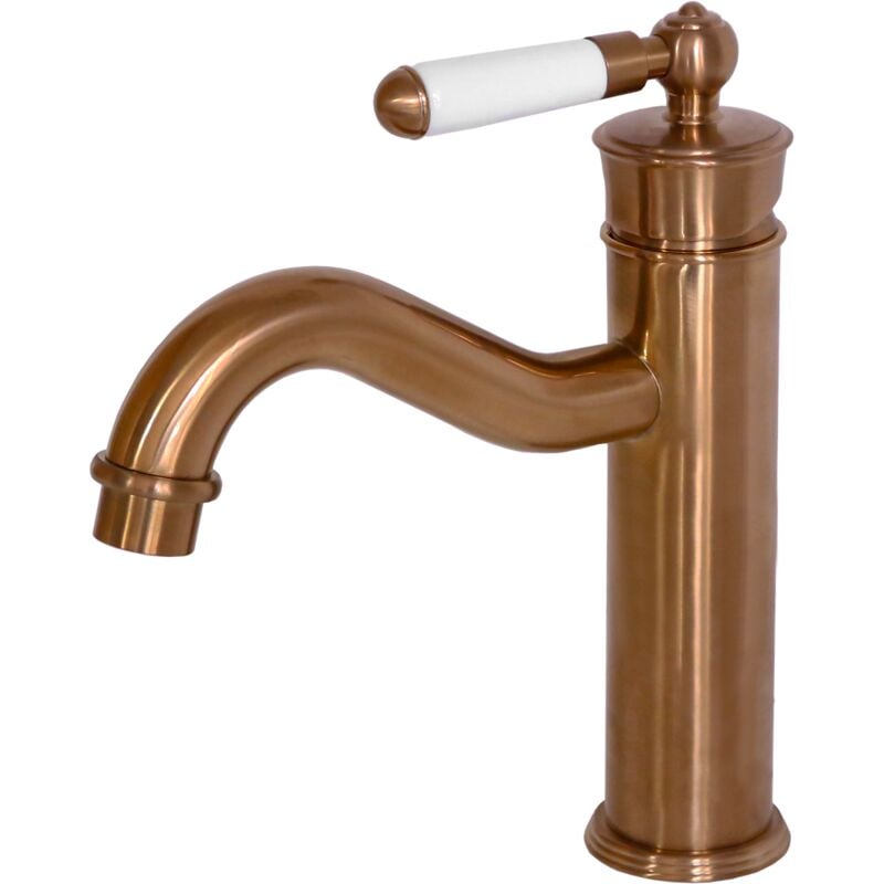 Essebagno - Mitigeur lavabo bas rétro Leeds cuivre brossé