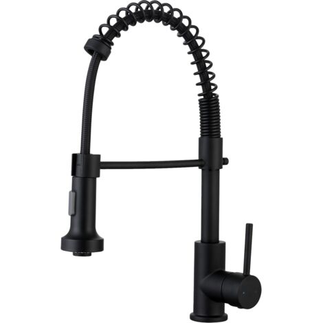 Essebagno Plimo grifo con teleducha en negra mate