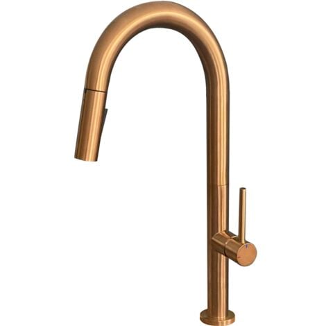 Essebagno Portofino Miscelatore per lavabo con doccetta in oro spazzolato