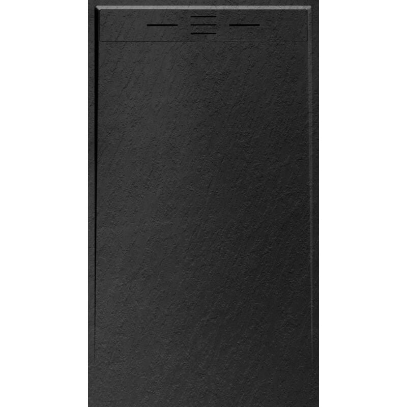 Receveur Résine 120 x 80 Façon Ardoise Noir - Essebagno