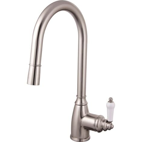 Essebagno Rubinetto da cucina Ascott con doccetta in acciaio spazzolato