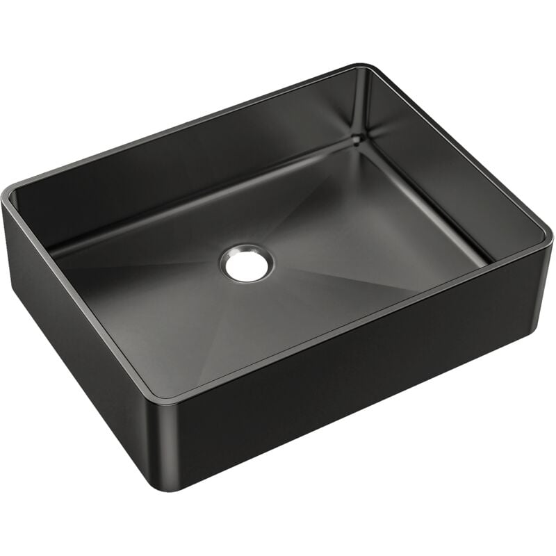 Essebagno Vasqueàposer 48x37 Luisa en inox gun métal