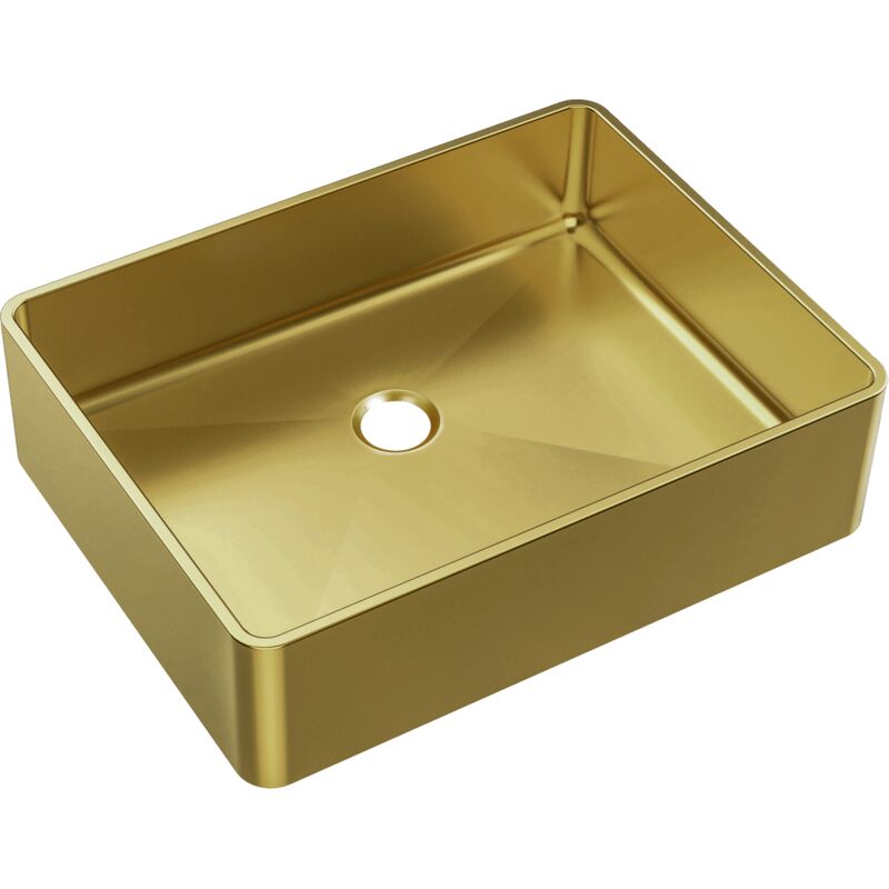 Essebagno - Vasqueàposer 48x37 Luisa en inox or brossé