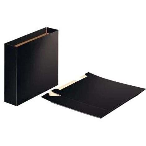 Esselte cajetn para archivadores folio lomo ancho cartn negro brillante