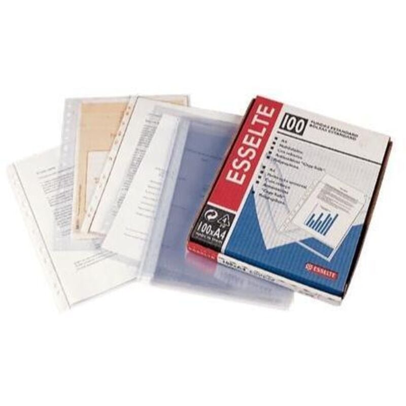 

Esselte - funda portadocumentos multitaladro-16 pvc liso crefuerzo folio 80 micras caja -100u-