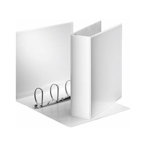 ESSELTE Präsentationsringbuch Esselte 86mm DIN A4 4 Ringe D-Mechanik Graupappe weiß