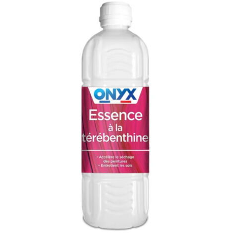 Essence à la térébenthine 1 l – Diluant pour bois brut et ciré – Nettoyage et entretien cuirs – Pour diluer peintures et vernis – Onyx