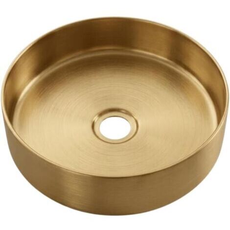 Essenox vasque à poser ronde 37.5cm en inox or brossé