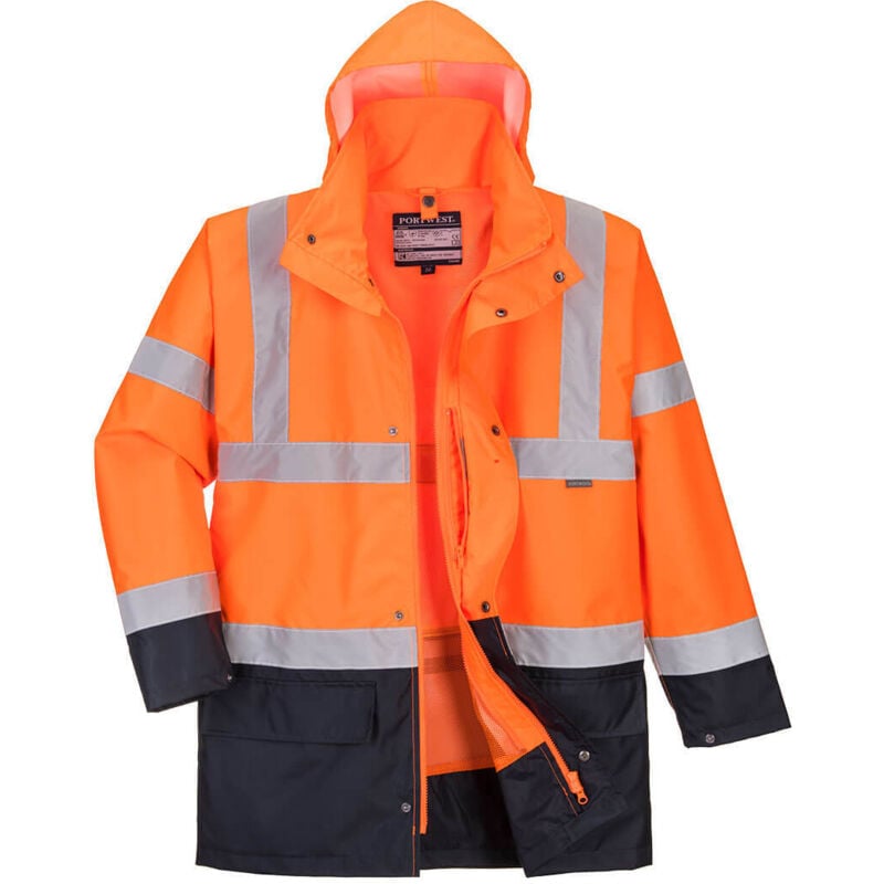 Parka 5 in 1 Essenziale Bicolore Arancione/Marino 4XL