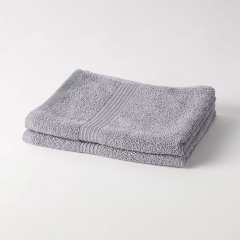Essential - Lot de 2 serviettes de toilette 120x60 cm 100% Coton coloris acier