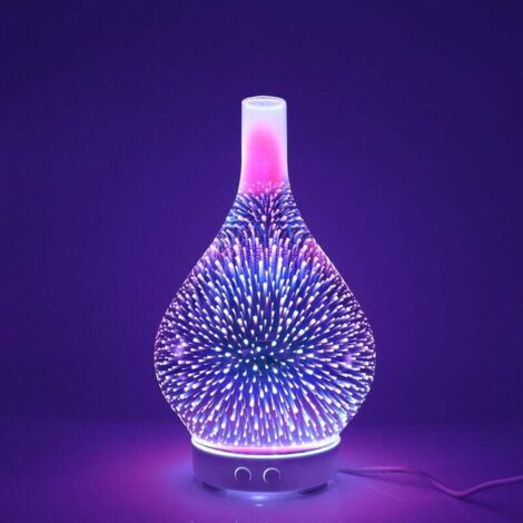 Essential Oil Diffuser, Electric Air Diffuser, Essential Oil Humidifier, Ultrasonic Aroma Diffuser, 120ml, Automatic Shut-Off for Home Office Spa (3D Glass) NPTERBL