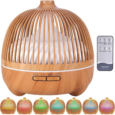 Essential Oils Diffuser, 550ml Ultrasonic Humidifier Aromatherapy Diffuser with 7 Colors Electric Aromatherapy LED Lights, Super Quiet, Home, Office, Bedroom, Spa