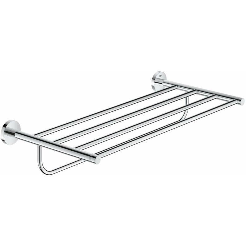 Grohe – Porte-serviettes mural chrome 604mm – Fixation invisible – Longueur fonctionnelle 550mm – Pour plusieurs serviettes – 40800001