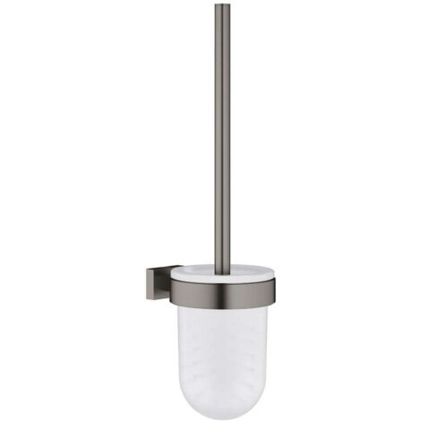 ESSENTIALS CUBE Scopino WC Wd-mon Glas / Metal ha grafite spazzolato