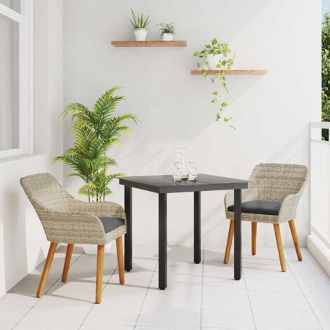 Essgruppe Hellgrau Poly Rattan vidaXL