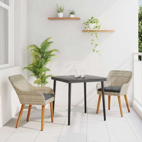 Essgruppe Hellgrau Poly Rattan vidaXL