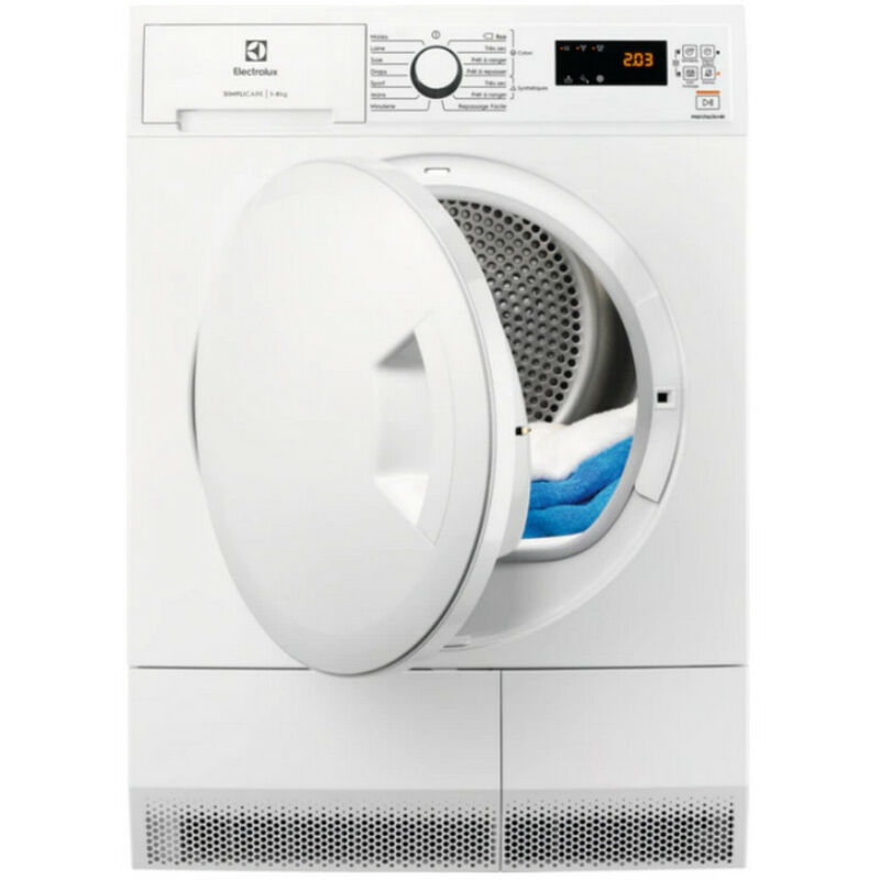 Image of Essiccatore a pompa di calore con condensatore 60cm 8kg bianco - edhf2812wc Electrolux