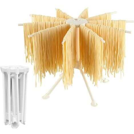 Essiccatore per pasta fresca, essiccatore per spaghetti, porta pasta, accessorio per macchina per pasta, essiccatore per pasta con 10 barre, compatto, facile da riporre, installazione rapida (giallo)