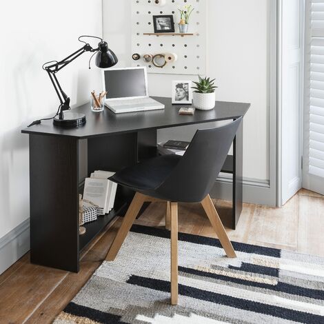 Essie corner desk - black - Black