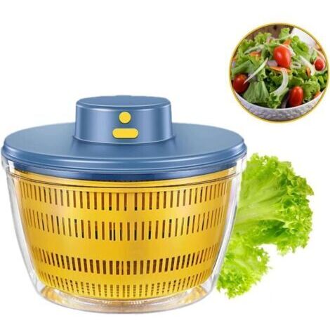 Essoreuse à Salade Automatique sans Fil USB 4000 ML Déshydrateur Automatique pour Fruits et légumes, saladier pour Servir, assèchement Rapide, ustensile de Cuisine dans Une Couleur Tendance