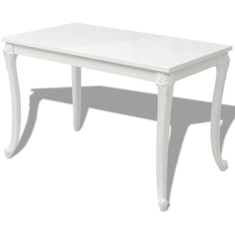 Esstisch 116 x 66 x 76 cm Hochglanz Weiß vidaXL