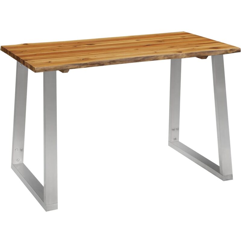 Esstisch 120×65×75 cm Akazie Massivholz und Edelstahl