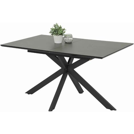 Esstisch 140 - 180 cm ausziehbar Keramikoptik Glas - JORUNN - Die Möbelfundgrube