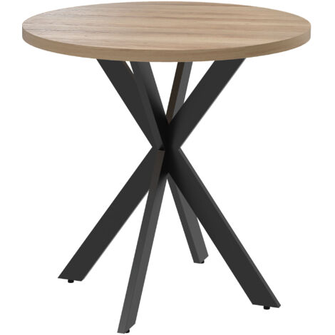Esstisch 75 x 75 cm rund Küchentisch für 2-4 Personen modern Esszimmertisch mit Spinnenfuß Braun