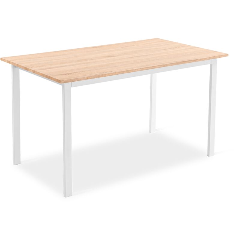 Mc Haus - Esstisch aus Holz weiß nordisches Design moderner rechteckiger Tisch 140x80x77cm