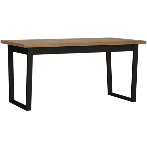 Esstisch ausziehbar 160-240 cm BRISTOL-129 in Catania Eiche Nb. mit schwarz, B/H/T ca. 160-240/78/90 cm