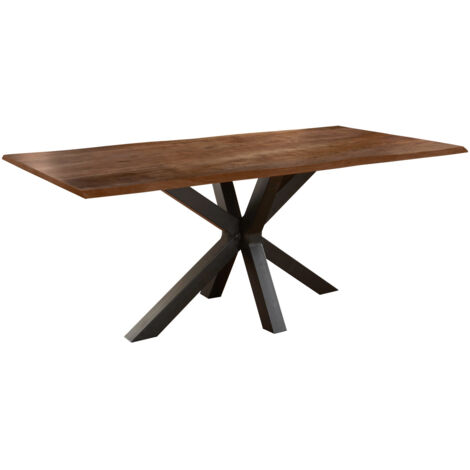 Esstisch Baumkante massiv Akazie nussbaum 260 x 100 schwarz FELINA