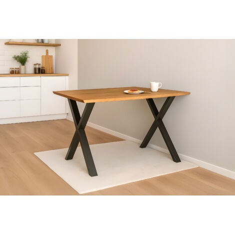 Vicco Esstisch Fenaro Schwarz/Goldkraft Eiche - Ausziehbar 120x80 Cm