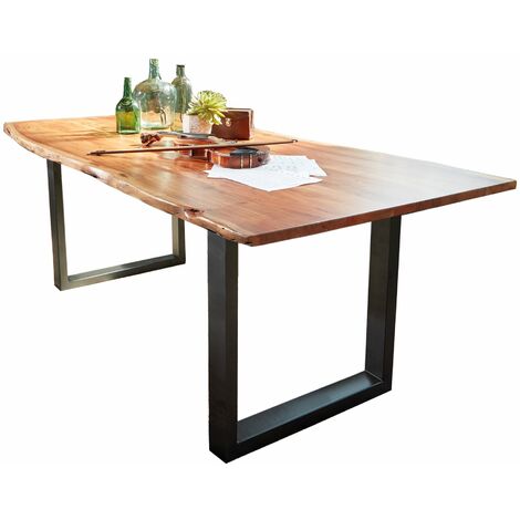 MASSIVART® Esstisch Baumkantentisch 140 x 90 cm Akazie massiv - AGRA - Die Möbelfundgrube