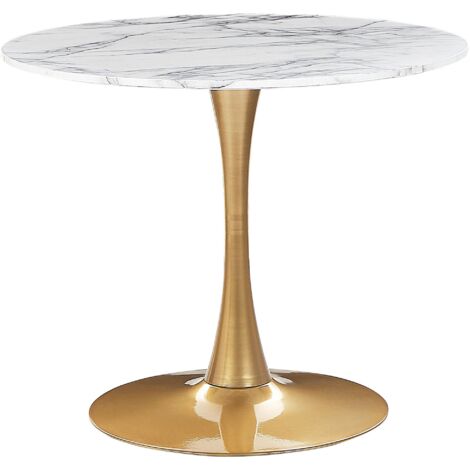 Esstisch BOCA Marmor Optik / Gold 90 cm 90 cm
