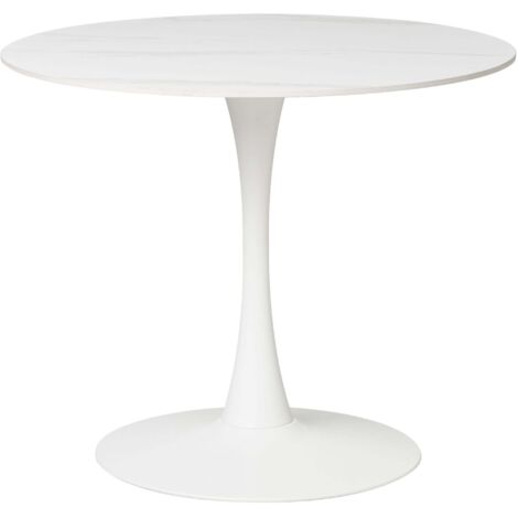 Esstisch BOCA Weißer Marmor 90 cm 90 cm Keramik