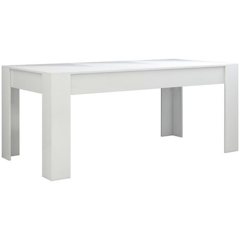 Esstisch Hochglanz Weiß 180 x 90 x 76 cm Spanplatte Esstisch Auszugstisch DANTE 130 170x80 cm in Weiss Hochglanz