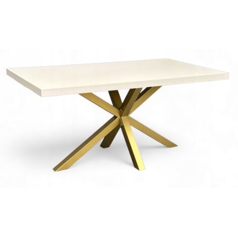 Esstisch KASZMIR GLAMOUR 80x160 cm, Gold Metall Spider-Beine – Fest