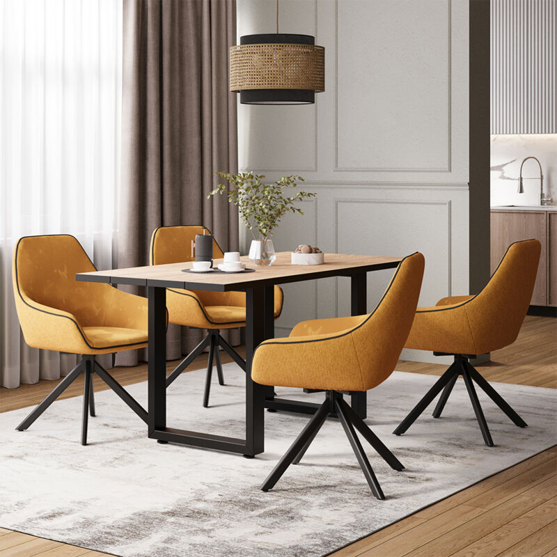 Esstisch Livorno, Schwarz/goldkraft Eiche, 160 X 80 Cm, Vicco
