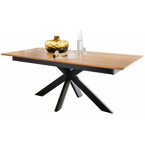 MASSIVART® Esstisch Massivholztisch Wildeiche ausziehbar - RICARDO - Die Möbelfundgrube