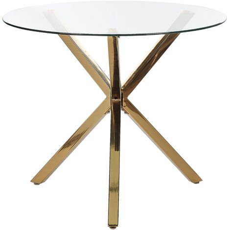 Esstisch SAVONI Gold 90 cm 90 cm Sicherheitsglas