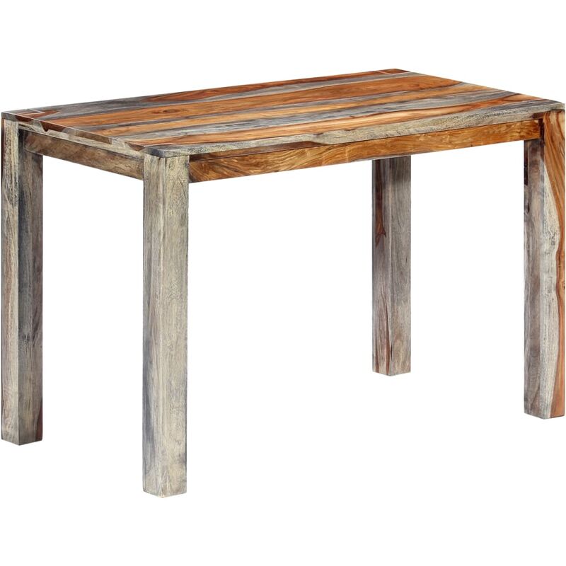 vidaXL Esstisch Grau Massivholz 118x60x76cm - Grau