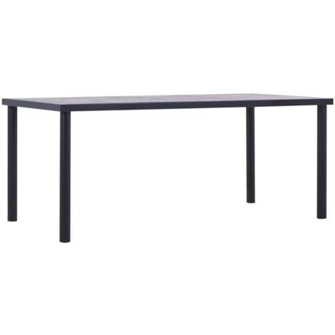 Esstisch Schwarz und Betongrau 180 x 90 x 75 cm MDF vidaXL