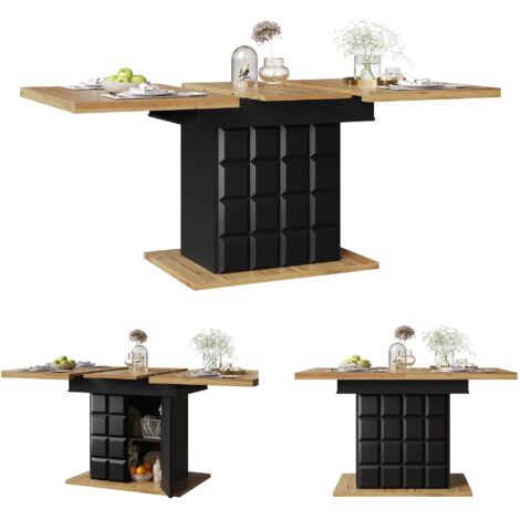 Esstisch Teleskoptisch(110-140×80cm), klappbarer Küchentisch für 4-6 Personen, Ausziehbarer Esstisch ,platzsparender Küchentisch,für Küche und Wohnzimmer,Tisch mit kariertem Muster