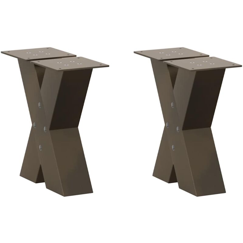 Couchtischbeine X-form 2 Stk. Naturstahl 40x(30-31) Cm Stahl Vidaxl