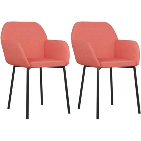 Esstühle Set von 2 Rosé Velours