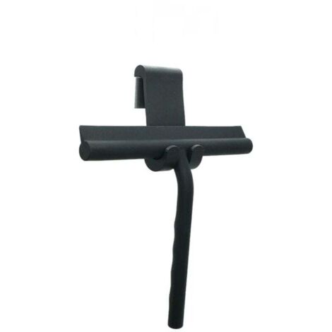 Essuie-glace de douche en silicone, adapté au nettoyage de la douche, de la salle de bain, du miroir, du verre et du carrelage (noir petite taille 21 cm)
