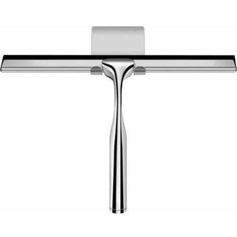 Essuie-glace de douche, essuie-glace de douche en acier inoxydable avec support, longueur de lame 25,4 cm (argent)