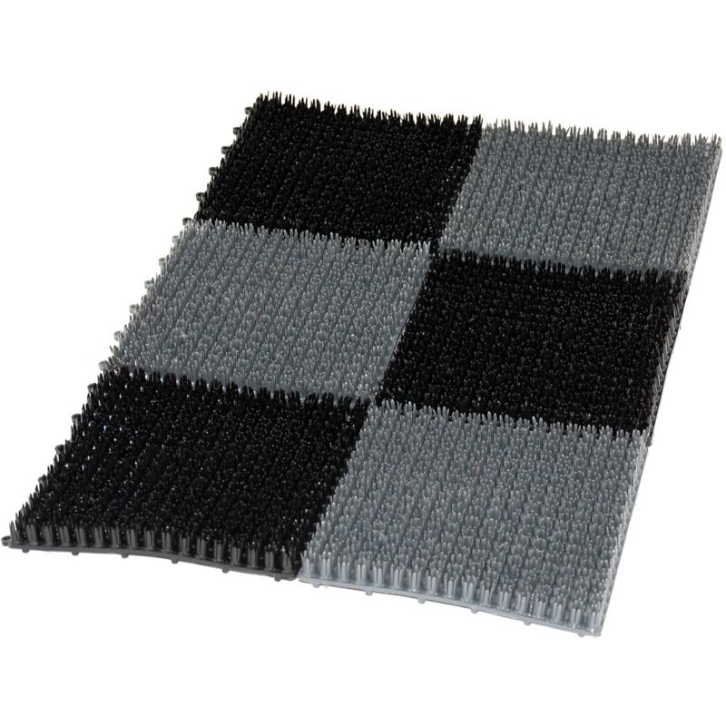 Paillasson en plastique 6 pièces 36 x 55 cm Noir/gris - WYCIER 67960