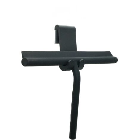 Essuie-glace en silicone pour douche, salle de bain, miroir, verre, nettoyage du carrelage (noir moyen 28 cm)